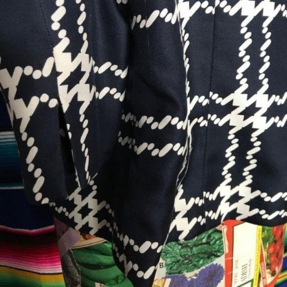 Pendleton Silk Patterned Weave Blazer Ricrac - image 4